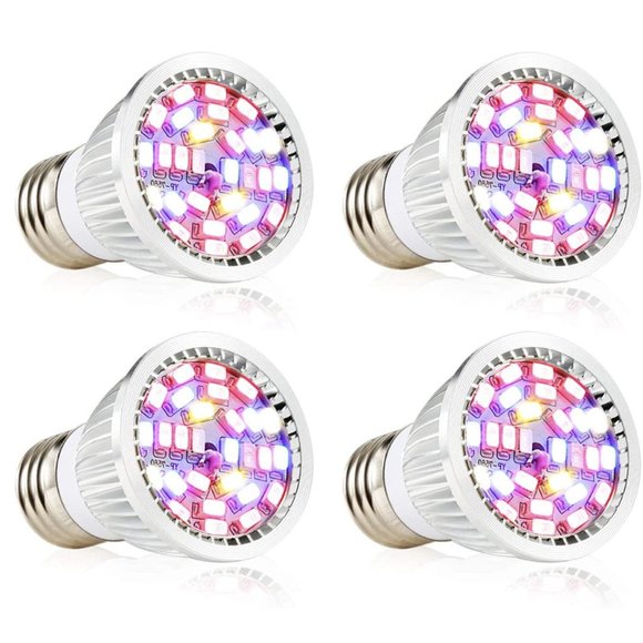 4 Pack US 28W Full Spectrum E27 E26 LED Grow Light for Veg Bloom Indoor Plant - Picture 1 of 7